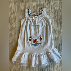 Adorable White Kids Camisole with Floral Embroidery